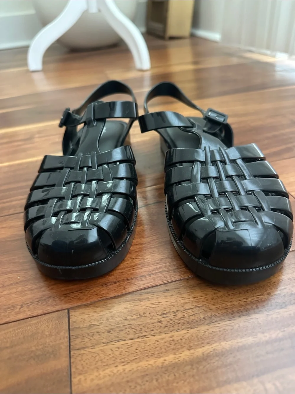 MELISSA LADIES BLACK FISHERMAN GLOSS JELLY SANDALS SIZE 8